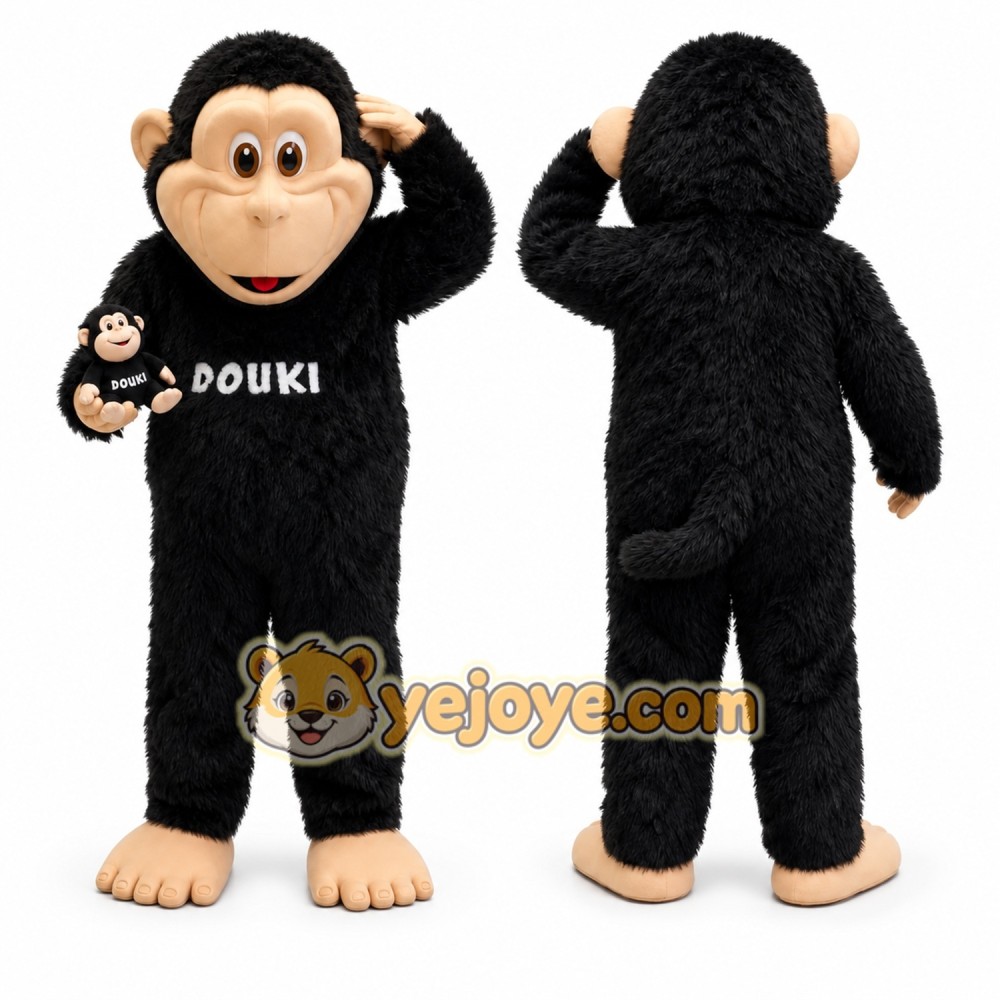 Black Chimpanzee Mascot Costume for Events and Promotions Black Chimpanzee Mascot Costume for Events and Promotions