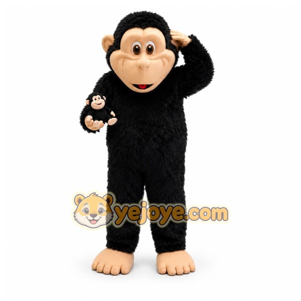 Black Chimpanzee Mascot Costume for Events and Promotions