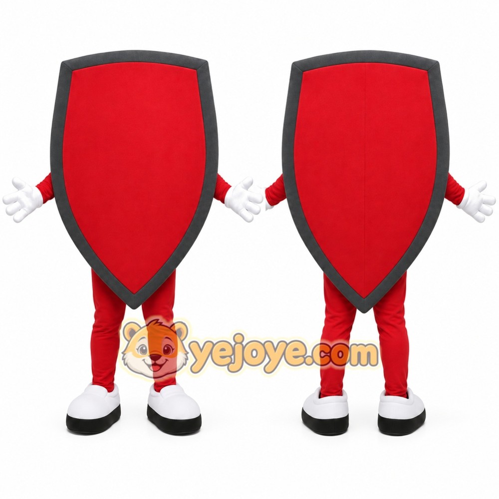 Red Shield Mascot Costume for Sports Events Red Shield Mascot Costume for Sports Events