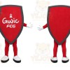 Red Shield Mascot Costume for Sports Events