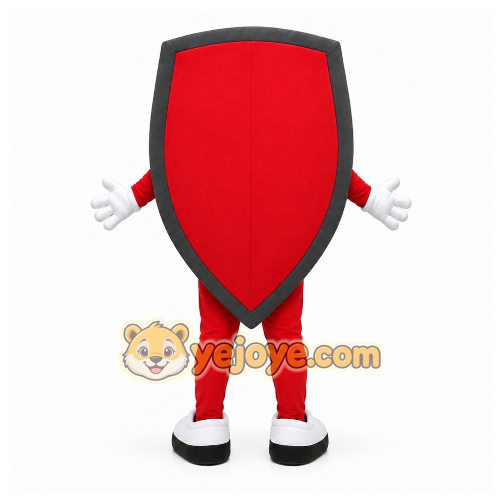 Red Shield Mascot Costume for Sports Events Red Shield Mascot Costume for Sports Events