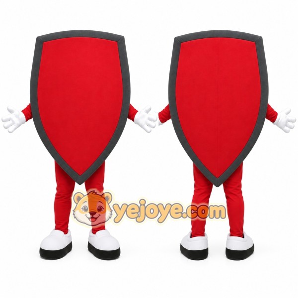 Red Shield Mascot Costume for Sports Events