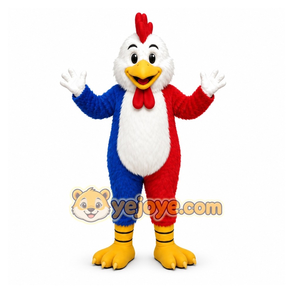 White Rooster Mascot Costume for Sports Events White Rooster Mascot Costume for Sports Events