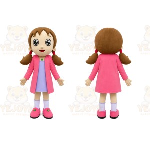 Pink Girl Mascot Costume for Children's Events