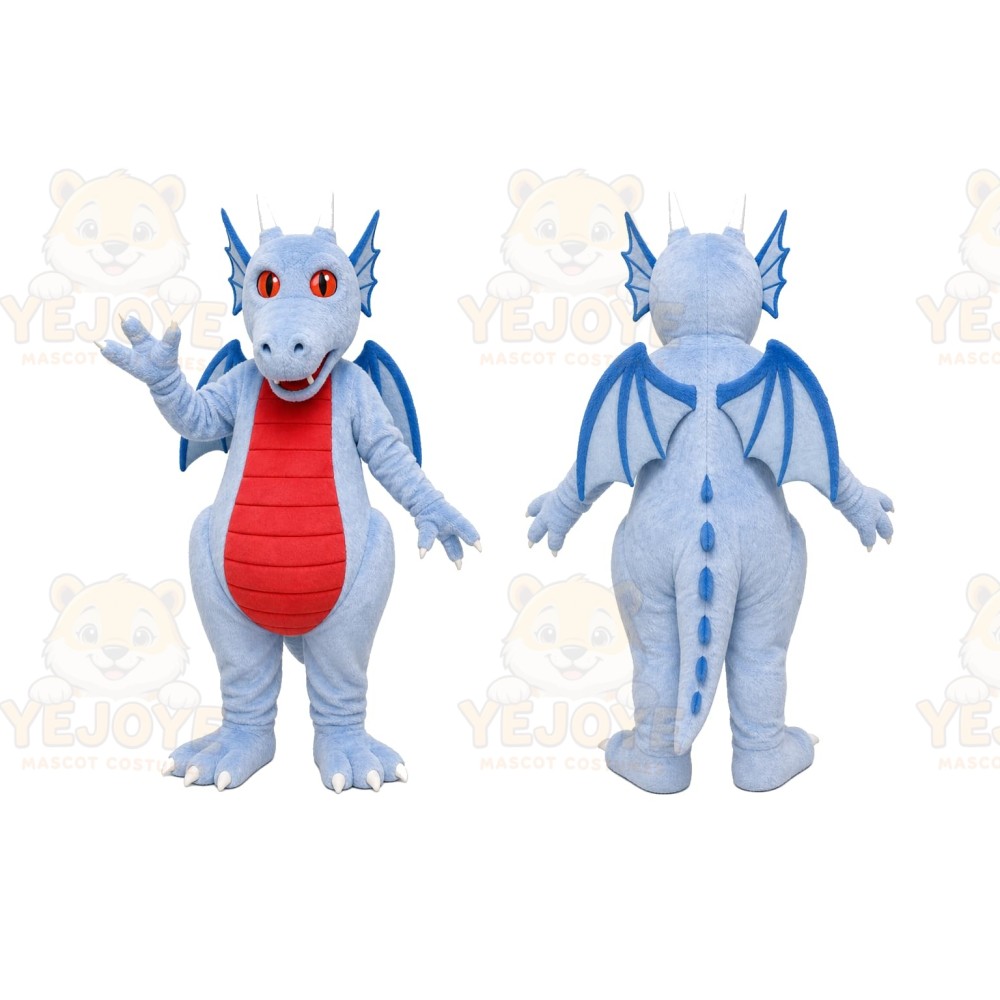 Light Blue Dragon Mascot Costume for Children's Events