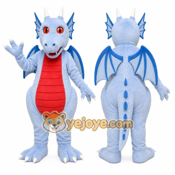 Light Blue Dragon Mascot Costume for Children's Events