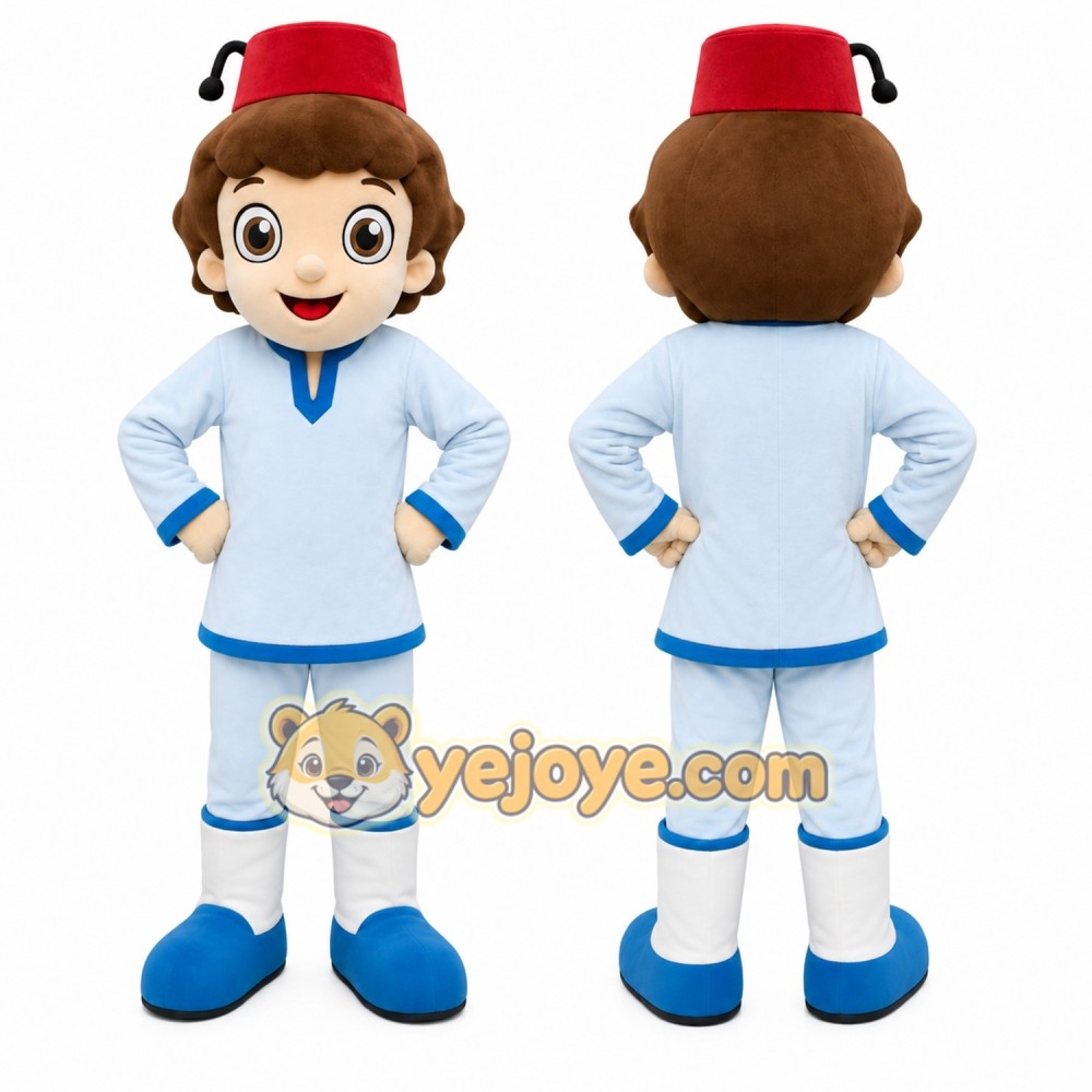 Light Blue Boy Mascot Costume for Children's Events Light Blue Boy Mascot Costume for Children's Events