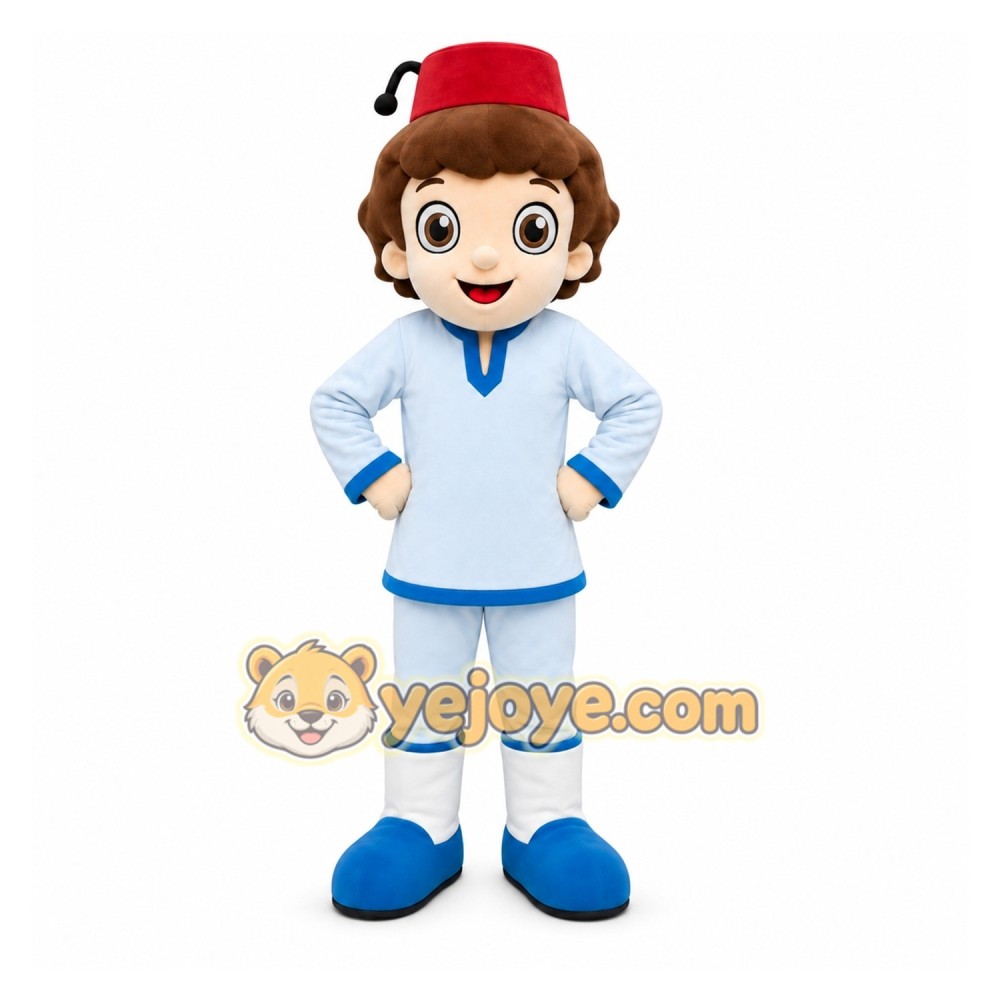 Light Blue Boy Mascot Costume for Children's Events Light Blue Boy Mascot Costume for Children's Events