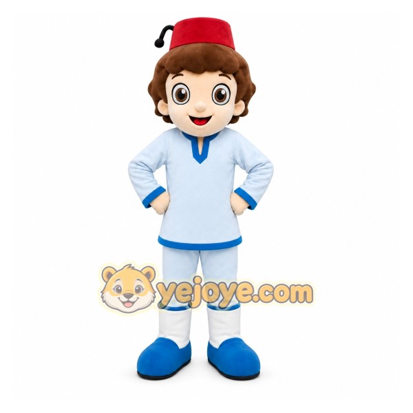 Light Blue Boy Mascot Costume for Children's Events