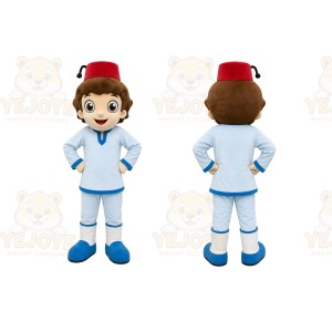 Light Blue Boy Mascot Costume for Children's Events