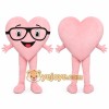 Pink Heart Mascot Costume for Holiday Events