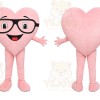 Pink Heart Mascot Costume for Holiday Events