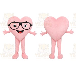 Pink Heart Mascot Costume for Holiday Events