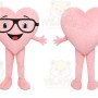 Pink Heart Mascot Costume for Holiday Events