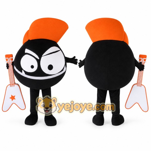 Black Musical Note Mascot Costume for Events and Promotions