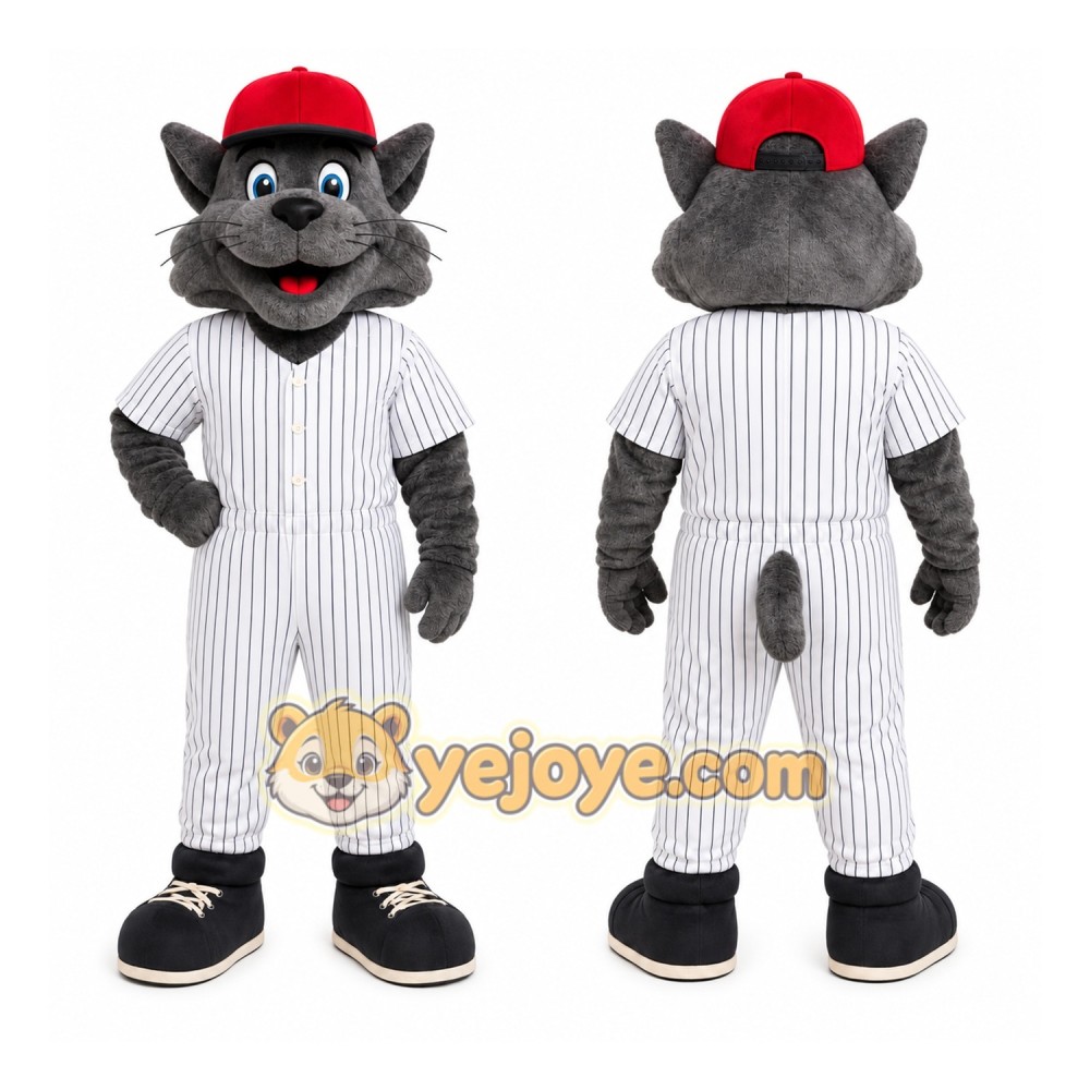 Gray Cat Mascot Costume for Sports Events Gray Cat Mascot Costume for Sports Events