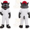Gray Cat Mascot Costume for Sports Events