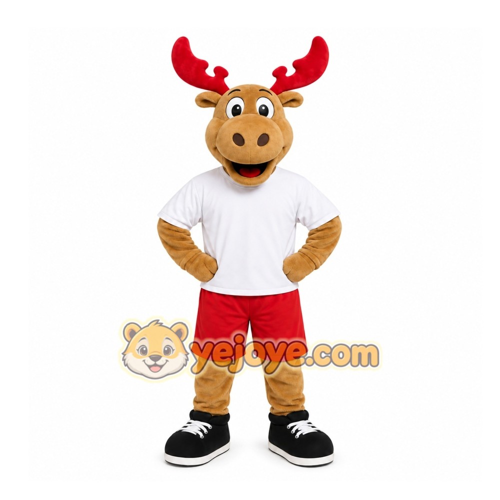 Brown Moose Mascot Costume for Holiday Events Brown Moose Mascot Costume for Holiday Events