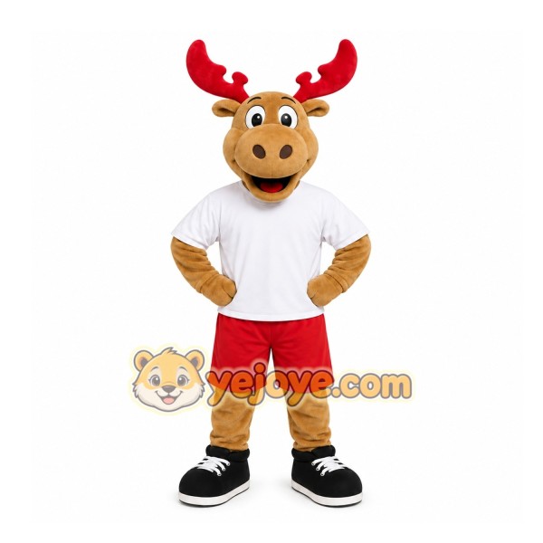 Brown Moose Mascot Costume for Holiday Events