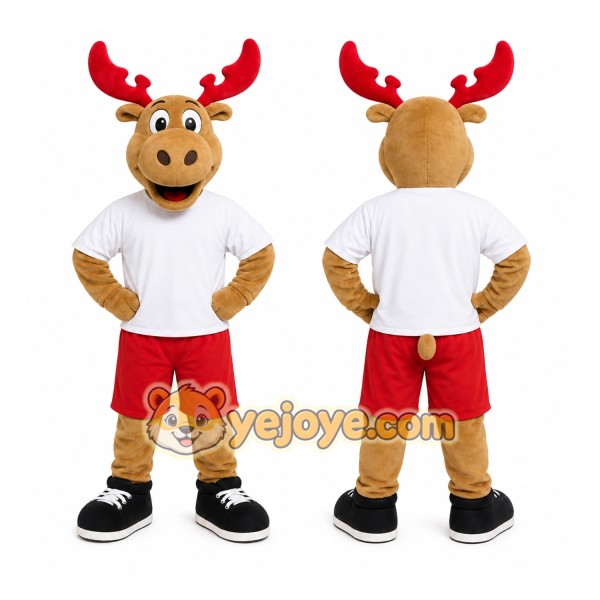 Brown Moose Mascot Costume for Holiday Events