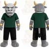 Gray Bull Mascot Costume for Sports Events