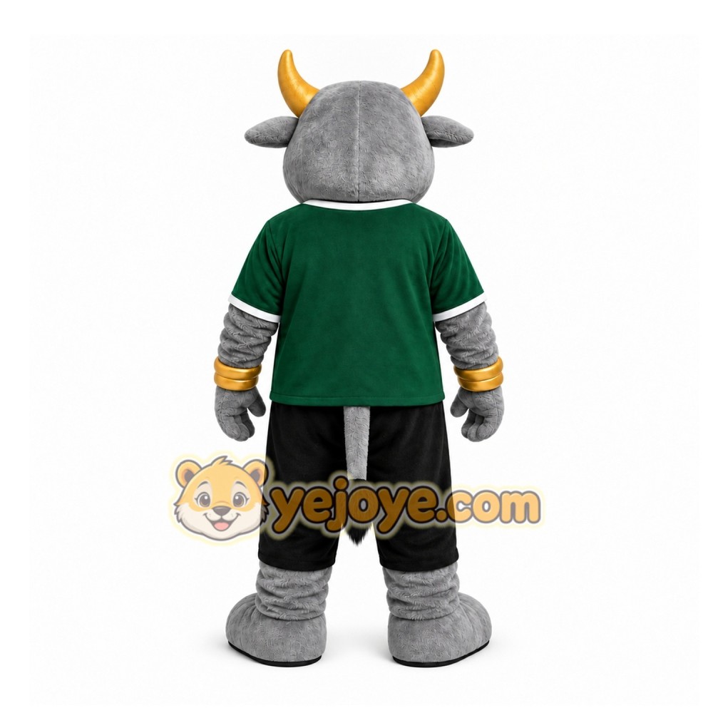 Gray Bull Mascot Costume for Sports Events Gray Bull Mascot Costume for Sports Events