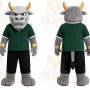 Gray Bull Mascot Costume for Sports Events