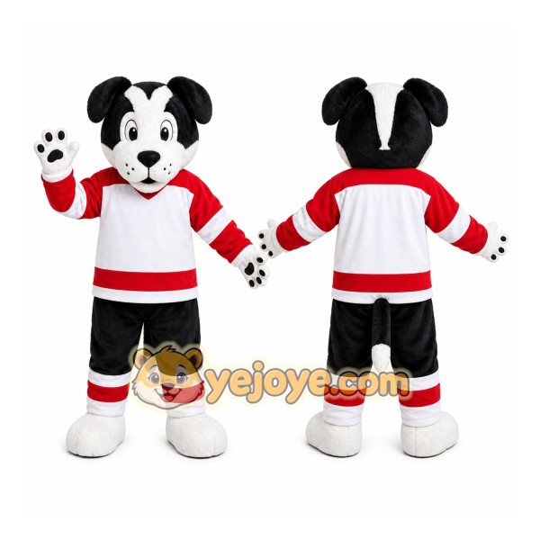 Black Dog Mascot Costume for Sports Events