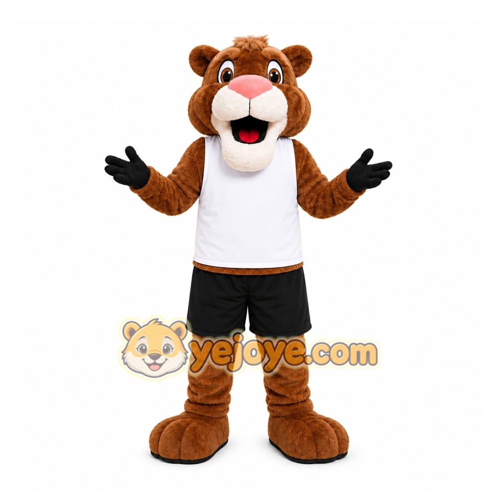 Brown Lion Mascot Costume for Sports Events