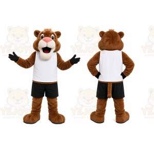 Brown Beaver Mascot Costume for Sports Events