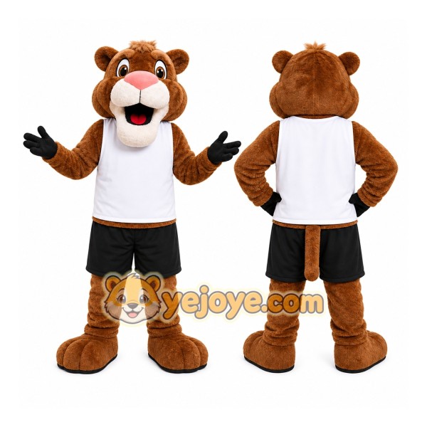 Brown Lion Mascot Costume for Sports Events