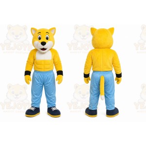 Yellow Fox Mascot Costume for Sports Events