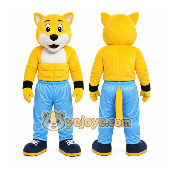 Yellow Fox Mascot Costume for Sports Events