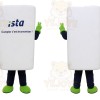 White Rectangle Block Mascot Costume for Corporate Events