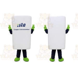 White Rectangle Block Mascot Costume for Corporate Events