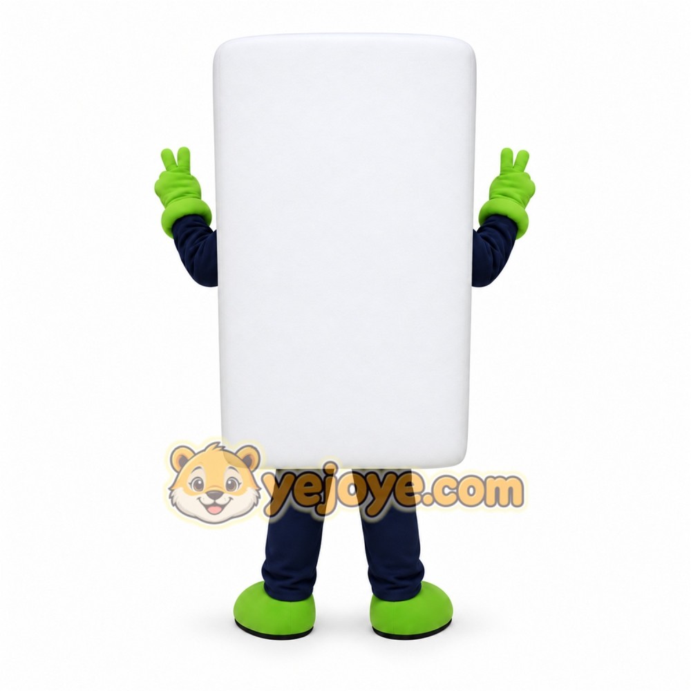 White Rectangle Block Mascot Costume for Corporate Events White Rectangle Block Mascot Costume for Corporate Events