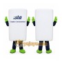 White Rectangle Block Mascot Costume for Corporate Events