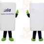 White Rectangle Block Mascot Costume for Corporate Events