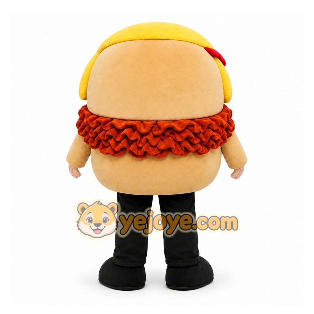 Beige Hamburger Mascot Costume for Restaurant Promotions Beige Hamburger Mascot Costume for Restaurant Promotions