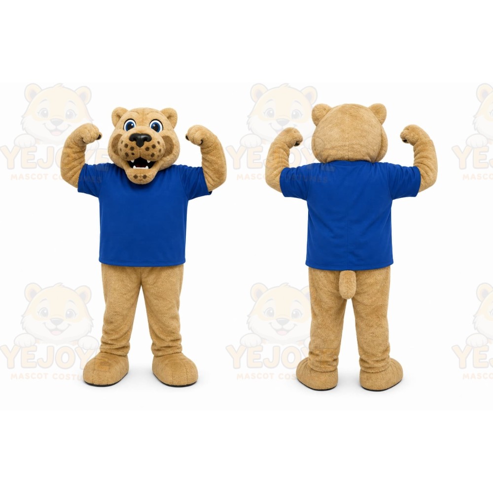 Tan Cougar Mascot Costume for Sports Events