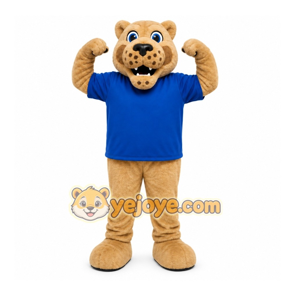 Tan Cougar Mascot Costume for Sports Events