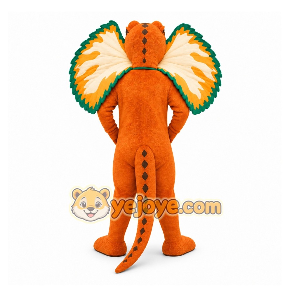 Orange Frilled Lizard Mascot Costume for Events and Promotions Orange Frilled Lizard Mascot Costume for Events and Promotions