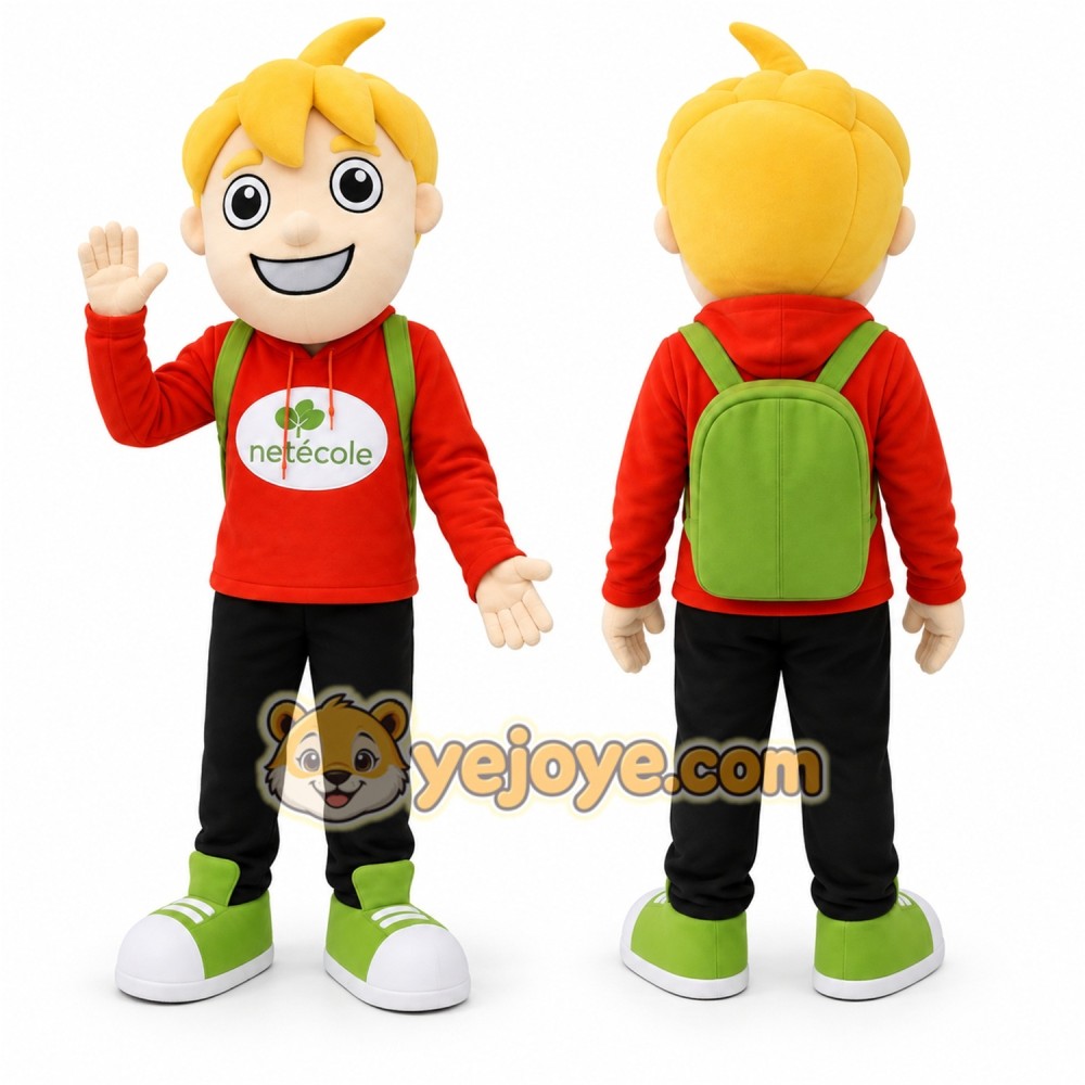 Yellow Boy Mascot Costume for School Events Yellow Boy Mascot Costume for School Events