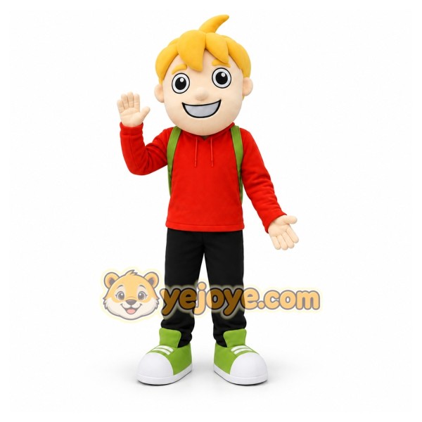 Yellow Boy Mascot Costume for School Events