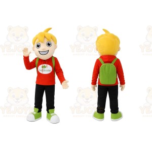 Yellow Boy Mascot Costume for School Events