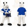 White Unicorn Playing Drum Mascot Costume for School Events
