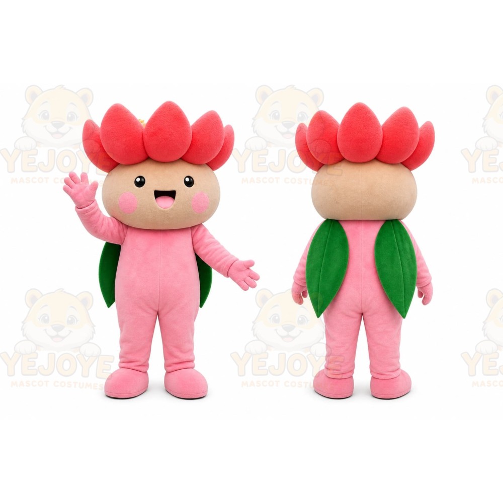 Pink Flower Person Mascot Costume for Children's Events