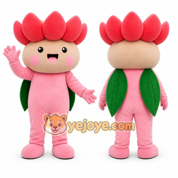 Pink Flower Person Mascot Costume for Children's Events