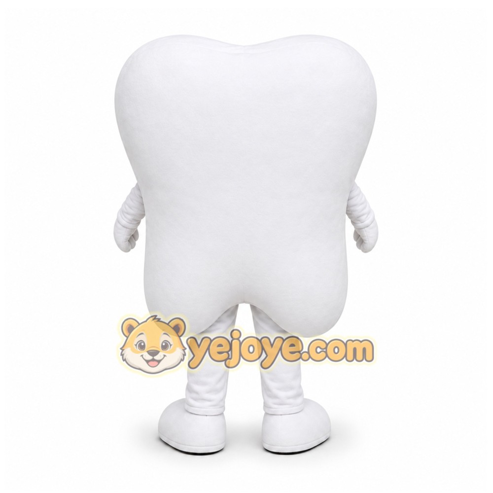 White Tooth Mascot Costume for Events and Promotions White Tooth Mascot Costume for Events and Promotions
