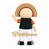 Orange Smiling Character With Rainbow Hat Mascot Costume for Events and Promotions Orange Smiling Character With Rainbow Hat Mascot Costume for Events and Promotions